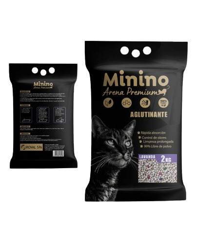 Arena Para Gatos Aglutinante Minino Premium 20kg Lavanda Tm