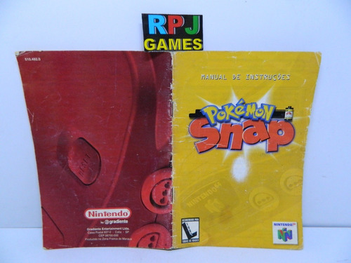 So O Manual Original Do Pókemon Snap Do Nintendo 64 N64