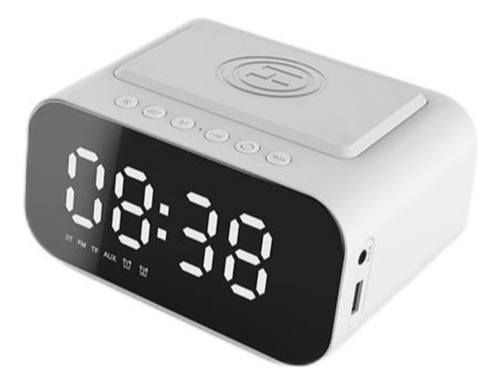 Cargador Inalámbrico Reloj Alarma Bluetooth Altavoz Cargador