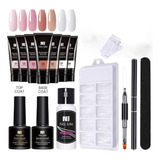 Set Kit Uñas Polygel Completo Sin Lámpara Con 4 Polygel