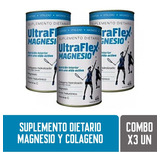 Pack 3 Ultraflex Magnesio Colágeno Hidrolizado En Polvo 420g