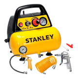 Compresor Compacto Stanley 6lts 1.5hp + Kit Sin Aceite 8 Bar