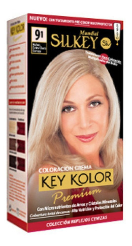  Silkey Tintura Key Kolor Premium Kit Tono 9.1 Rubio Extra Claro Ceniza
