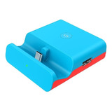 Base Dock Cargador Azul Para Nintendo Switch Con Hdmi