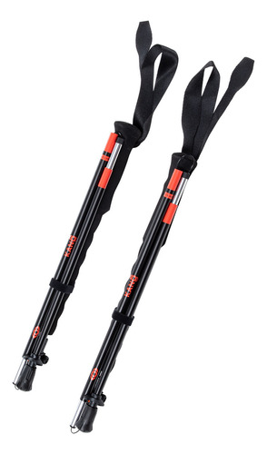 Set 2 Bastones De Trekking Plegables Kano 44/115/135 Cm Color Negro