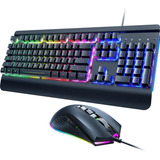 Wired Gaming Keyboard And Mouse Combo, 104 Keys Allmeta...