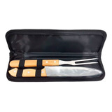 Set Parrillero Cuchillo + Tenedor Asado Con Bolso De Regalo 