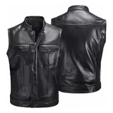 Para Chaqueta De Piel De Moto Chaleco De Moto Para Hombre