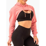 Sudadera Crop Top Mujer Ombliguera Con Capucha 