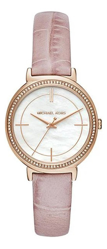 Reloj Michael Kors Cinthia Mk2663 Piel Rosa Para Las Mujeres