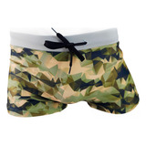 Traje De Baño Hombre Playa Mini Short Camuflaje Militar