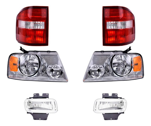 Paq Calaveras Y 4 Faros P/ Ford Lobo 2004/2008 Depo