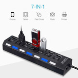 Cabo Extensor Usb Hub 7 Portas Chave Seletora Com Nota Fisca