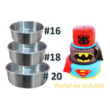  Moldes Pastel Torta Tarta Aluminio  Pack 3 Pzs #20 #18  #16