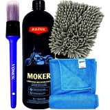 Moker Shampoo Para Moto Remove Barro Razux Luva Pano Pincel