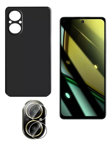 Capa + Película Privacidade 3d + Pl Camera P/ Realme C67