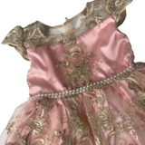 Vestido Infantil Festa Rodado Princesa Realeza Tam 1 Ano