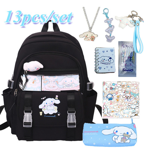 Mochila Kawaii Cinnamoroll De 13 Piezas Con Juego De Bolígra