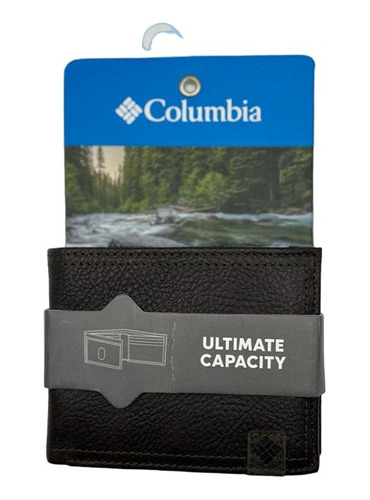 Billetera Columbia Marrón Estilo Urbano 3 Cuerpos Original