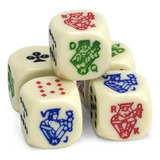 10 Und Set De 5 Dados Poker Blancos Juego De Mesa Importado