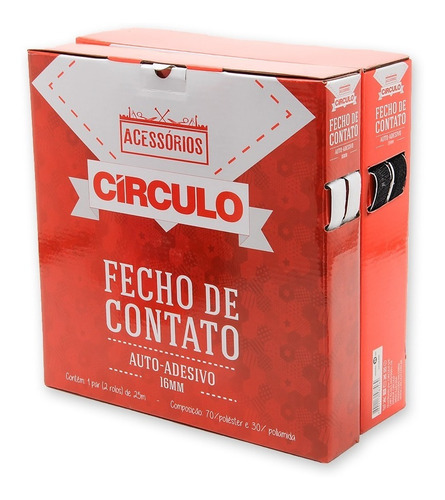 Velcro Adesivo 16 Mm Macho E Fêmea( Par )- Faixa Com 25mts