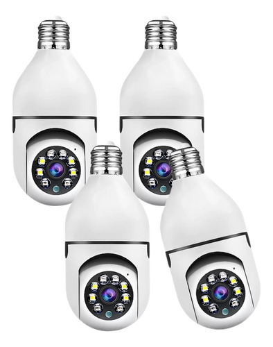 Kit 4 Camera Ip Inteligente Lampada Panoramica Yoosee Wifi