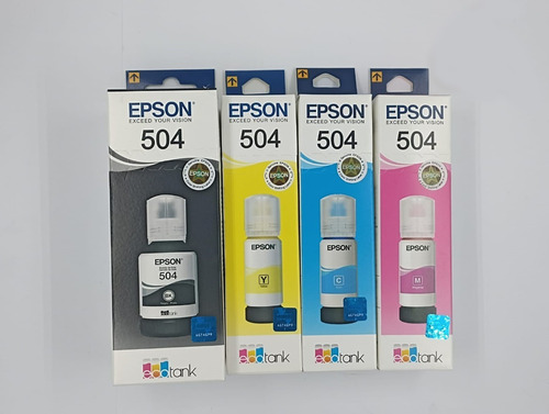 Pack 4 Tintas Epson T504 Imp L4150 L4160 L6161 L6171 C/iva