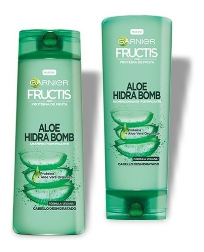 Shampoo Y Acondicionador Fructis Hidra Bomb Aloe Vera X350