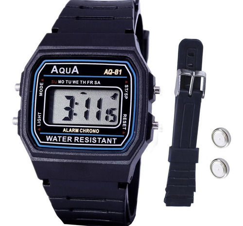 Relógio Digital Aqua Prova Dágua Com Pulseira E Pilha
