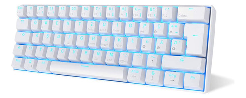 Teclado Royal Kludge 61. Switches Cherry Blue Y Luz Celeste