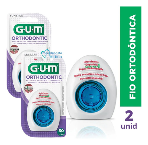 Fio Dental Ortodôntico Gum - 2 Unidades 