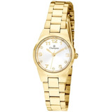 Relógio Feminino Dourado Aço Champion Ch26846h