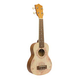 Ukelele Soprano Bamboo Diseño Lotus Con Funda Color Marrón