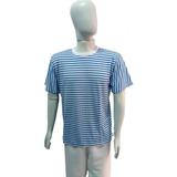 Camiseta Listrada Azul E Branco Umbanda Candomblé Marinheiro