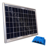 Panel Solar 12w + Regulador P/ Bateria 12v Nautica Motorhome