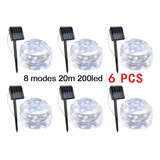 6pcs Serie Solar De 8 Modos Barra De Navidad De 20 M