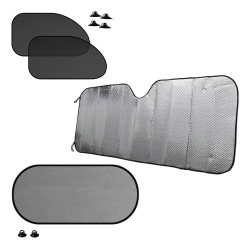 Kit 4 Cortinas Parasol Parabrisa Ventanilla Trasera Plegable