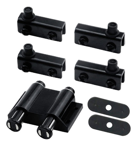 Bisagra Bivel Para Vidrio Kit 2 Puertas Resbalón Doble Push 