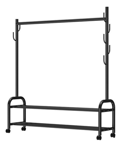 Rack Armable Organizador De Ropa Perchero Con Gancho Y Rueda