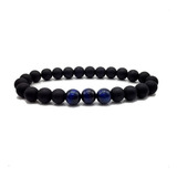 Pulsera Piedra Onix Y Ojo De Tigre Hombre Mujer 8mm