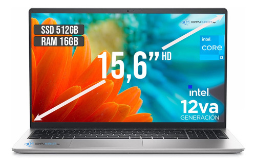 Portátil Computador Dell Intel Core I3 Ssd 512gb Ram 16gb Color Plateado