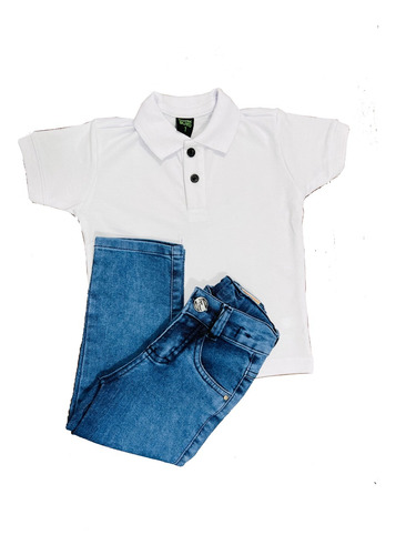 Kit Camisa Polo 1 E 2 + Calça Jeans Infantil Menino Oferta