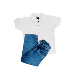 Kit Camisa Polo 1 E 2 + Calça Jeans Infantil Menino Oferta
