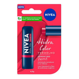 Hidratante Labial Nivea Hidra Color 2 Em 1 Vermelho 4,8g