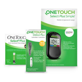 Glucómetro Onetouch Select Plus Simple Color Negro Con 25 Tiras Y 25 Lancetas