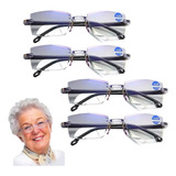 4pcs Lente Bifocal Anti Luz Azul, Para Cerca Y Lejos,100-250