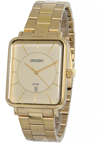 Relógio Orient Masculino Dourado Quadrado Aço Ggss1020