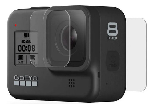 Películas De Vidro Lente E Lcd Traseiro Gopro Hero 8 Black