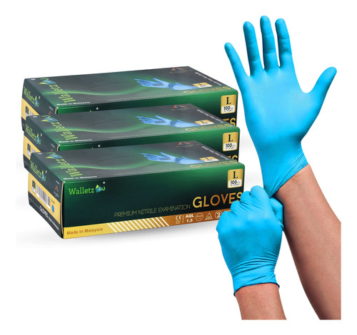 Guantes De Nitrilo Libre De Latex Sin Polvo 300pz