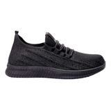 Zapatilla Wake Hombre Deportiva Elastizada Gris Negro Comoda